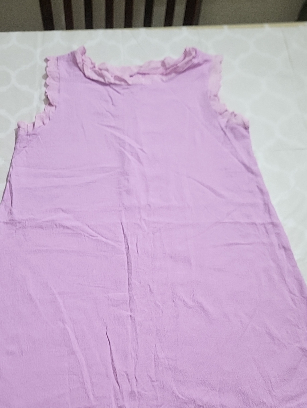 Sleeveless Ruffled Neck Tank Top - Light Lavender